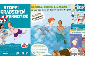 Absurdní plakátová kampaň o sexuálním napadení ve venkovních bazénech