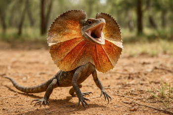 Agama límcová: běh po dvou a obranný „plášť“ z Austrálie